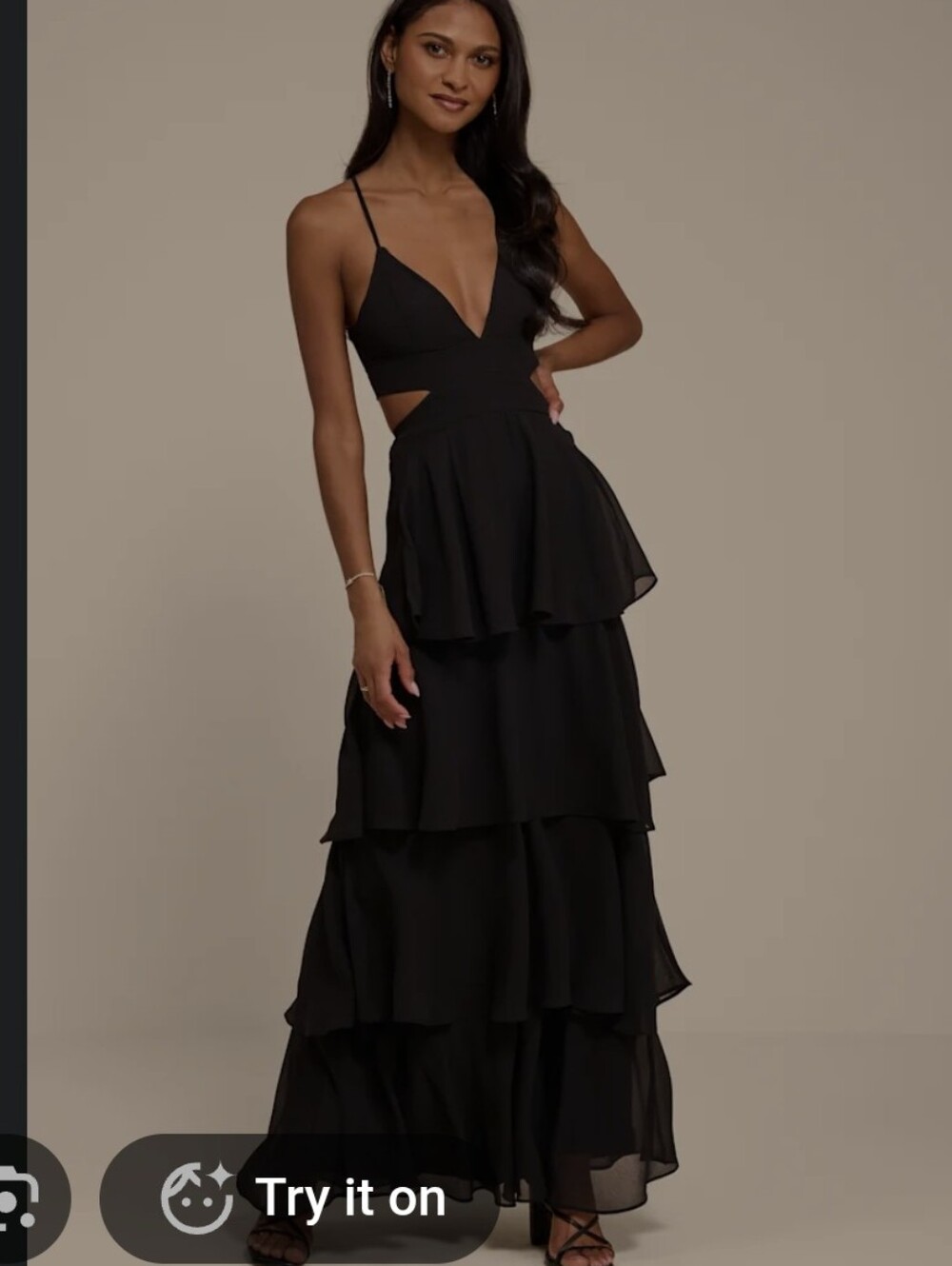 LULU'S NWT TIERED CUT OUT TIE BACK HALTER MAXI SZ SMALL